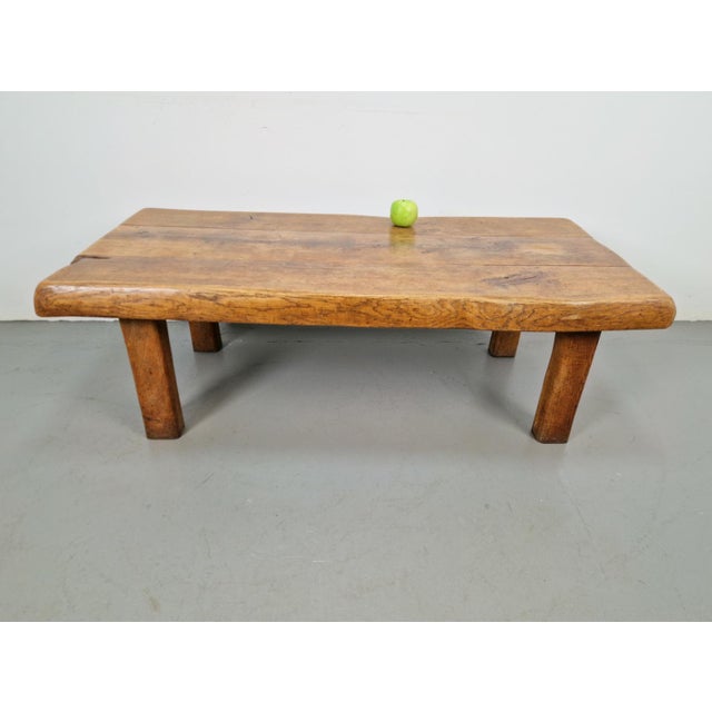 Mid-Century Brutalist Coffee Table in Oak, Spain, 1960s For Sale - Image 10 of 12