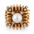 Contemporary Vintage Pearl Diamond 14k Gold Cocktail Ring, Size 6 For Sale - Image 3 of 6