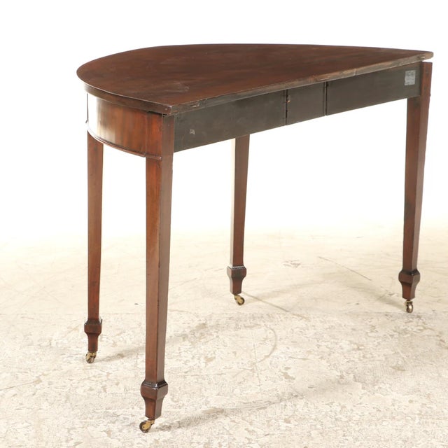 Hepplewhite Late 18th Century Hepplewhite Mahogany Demilune Table For Sale - Image 3 of 5