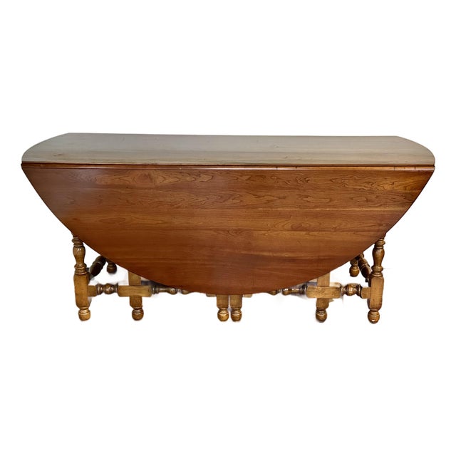 Vintage Stickley Cherry Double Gate Leg Drop-Leaf Table For Sale