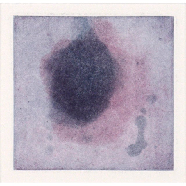Lavender Nebula - Transfer Monotype in Oil on Paper Original hand painted and transfer monotype painting by California...