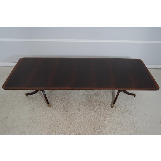 Stickley Regency Style Mahogany Double Pedestal Dining Table For Sale - Image 13 of 18