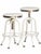 Restoration Hardware Pr. Of Vintage Restoration Hardward Adjustable White Bar Stools For Sale - Image 4 of 13