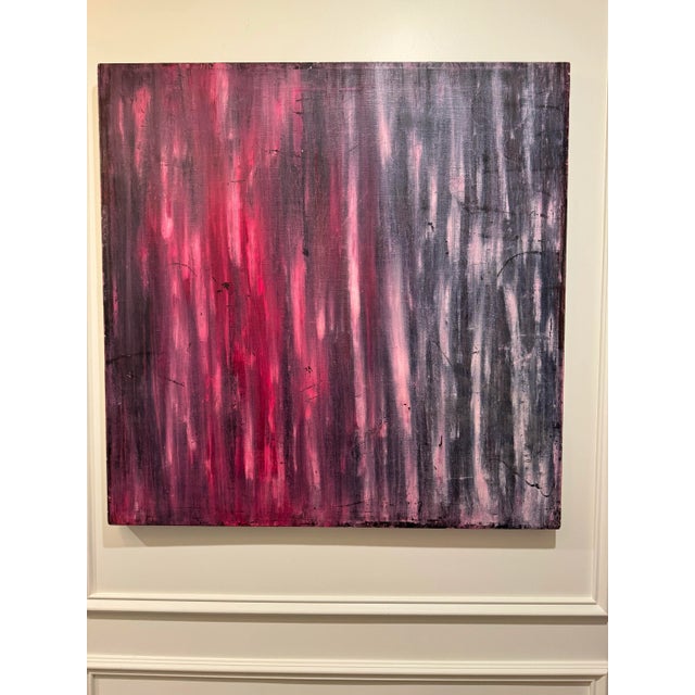 Pink Large Abstract Signed Original Painting by Juan Toranzo Fox For Sale - Image 8 of 9