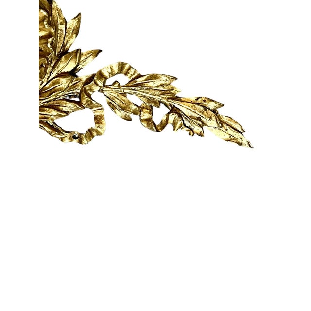 Vintage Louis XVI Style French Gilt Bronze Wreathe Appliqué