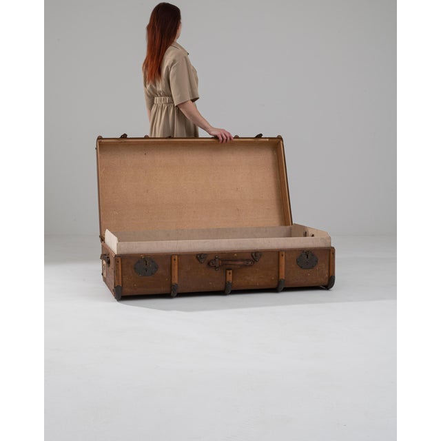Wood 1900s French Wooden Trunk For Sale - Image 7 of 10