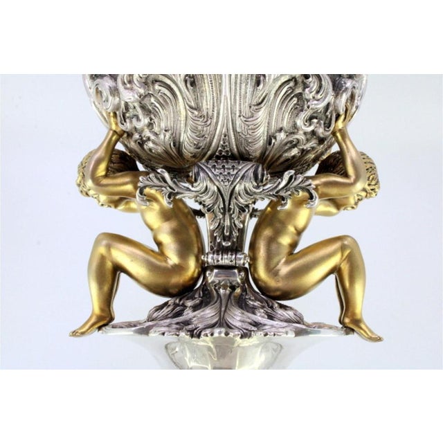Metal Silver Vase with Children in Relief For Sale - Image 7 of 9