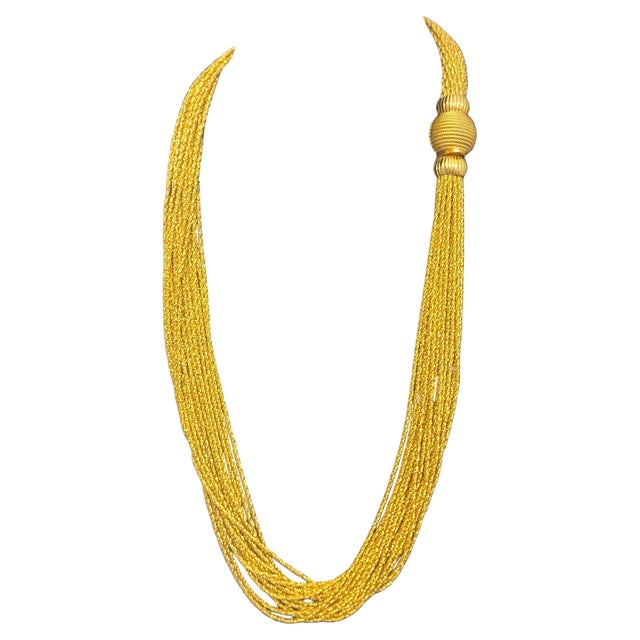 158 Gm of 18 Karat Gold With 18 Strand 24 " Long Lariat & Heavy Clasp Necklace Same length lariat with 18 multi strand...