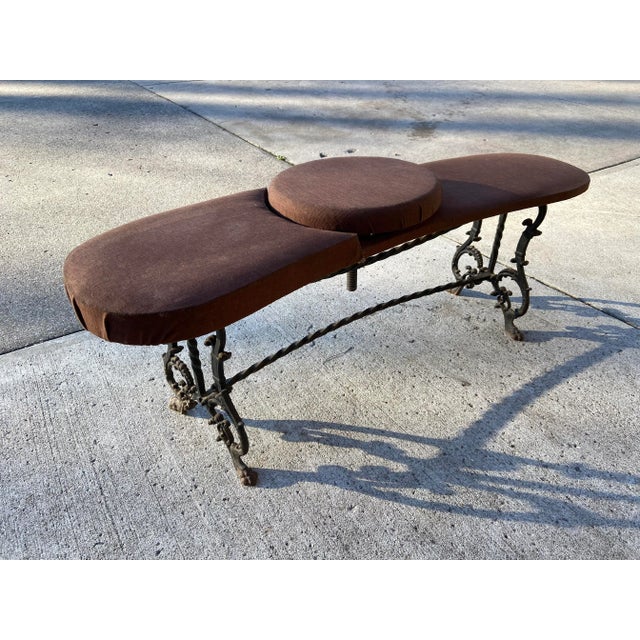 Antique 1900s Cast Iron Bench Photography Swivel Chair For Sale - Image 11 of 11