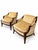 Vintage Hollywood Regency Gold Damask Barrel Lounge Chairs — Pair For Sale - Image 10 of 12