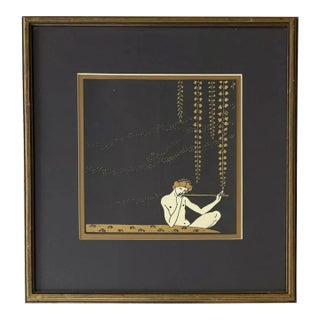 Rare Framed George Barbier Pochoir Plate from "The Song of Songs", 1914, EUC. For Sale