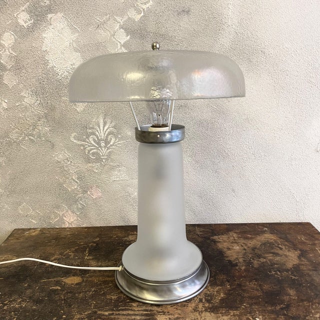 Space Age Bell Lamp in Murano Glass and Opaline attributed to Mazzega, 1980s For Sale - Image 9 of 9