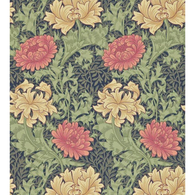 Chrysanthemum Wallpaper - Green | Chairish