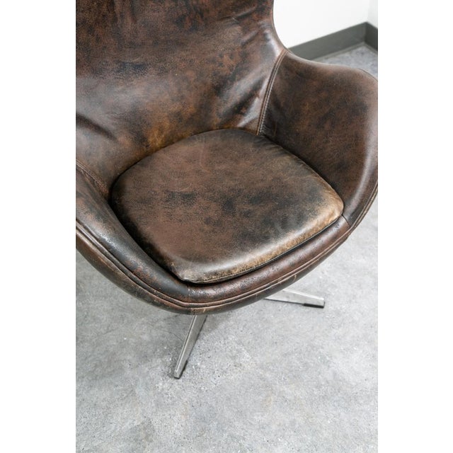 Mid Century Danish Modern Lounge Egg Chair Set Restoration Hardware Copenhagen For Sale - Image 4 of 12