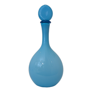 Opaline Sky-Blue Empoli Genie Bottle With Stopper