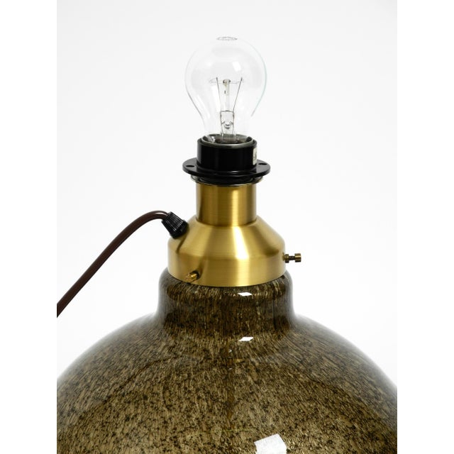 Large Illuminated Glass Table Lamp withn Dupion Silk Shade from Putzler, 1970s For Sale - Image 12 of 18