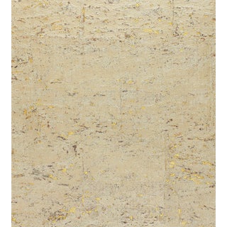 The House of Scalamandré Metal Cork Wallcovering, White Gold For Sale