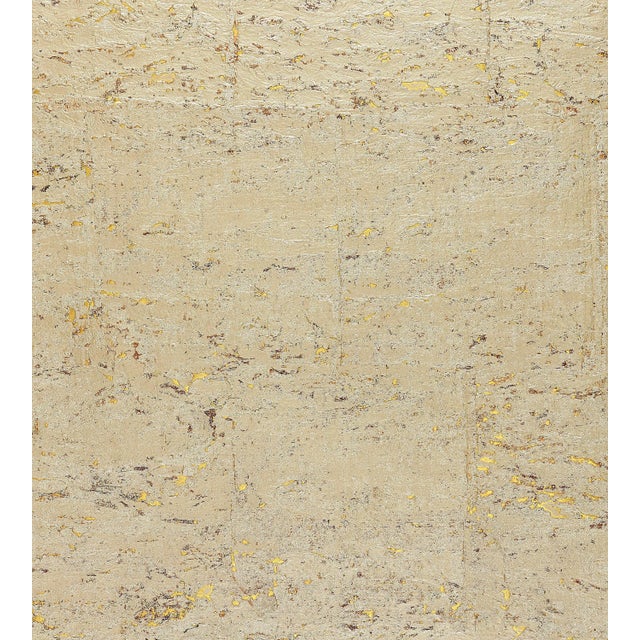 The House of Scalamandré Metal Cork Wallcovering, White Gold For Sale