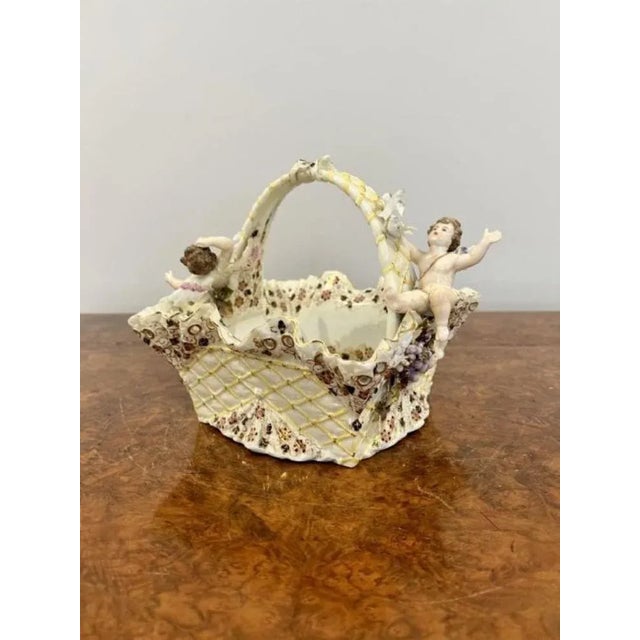 Ceramic Victorian Porcelain Basket, 1880s For Sale - Image 7 of 7