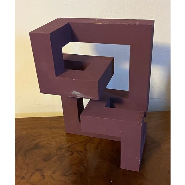 1960s David Seccombe (New York City 1930 - 2022) Mid-Century Modernist Abstract Paint Decorated Wood Table Sculpture Circa 1960 For Sale - Image 5 of 18