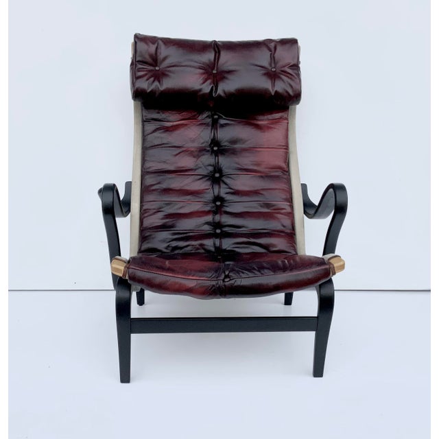 Vintage Bolt 69 Chair in Oxblood Leather by Bruno Mathsson for Dux, 1960s For Sale - Image 9 of 16