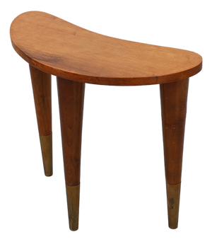 Small Table in Wood and Brass in the style of Gio Ponti, Italy, 1950s