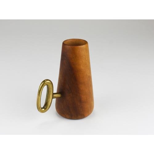 Mid-Century Straw Holder & Corkscrew in Walnut & Brass attributed to Carl Auböck, Austria, 1950 For Sale - Image 15 of 17
