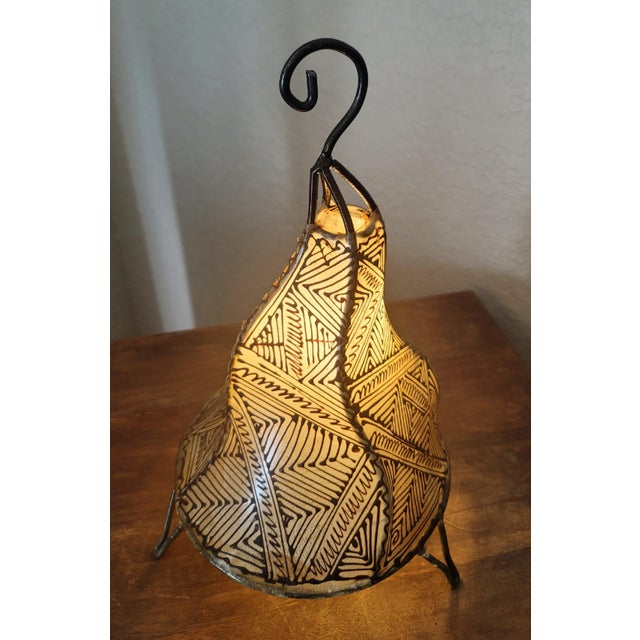 Contemporary 14" Dancing Black and White Moroccan Traditional Henna Lamp For Sale - Image 4 of 9