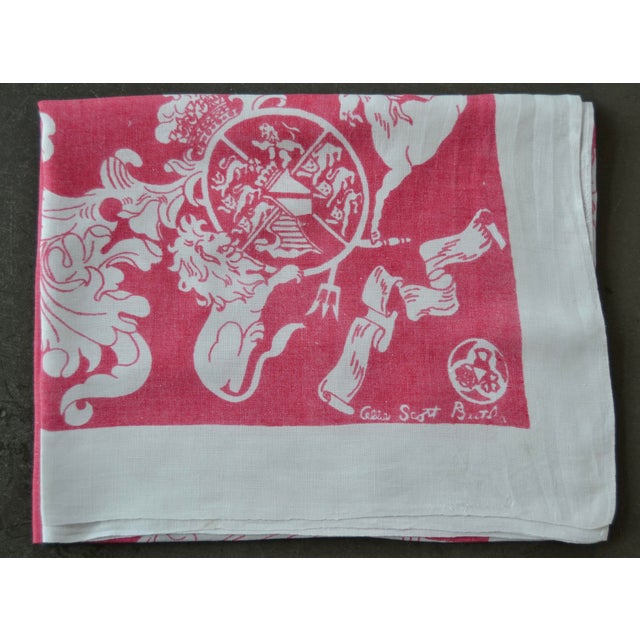 1940s American Coat of Arms Linen Tablecloth by Dewan For Sale - Image 6 of 10