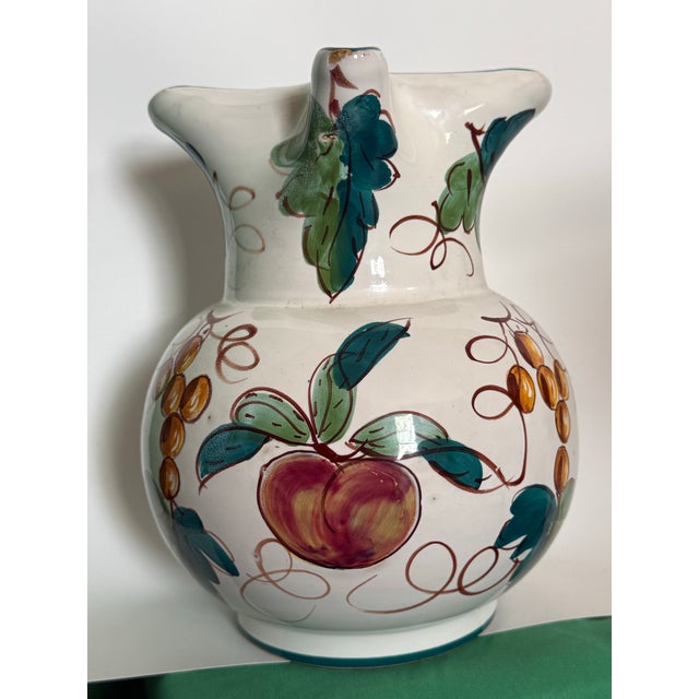 1940's Italian Vintage Hand Painted "Made in Italy Prince Macaroni Spaghetti" Lowell Mass Pitcher For Sale - Image 16 of 16