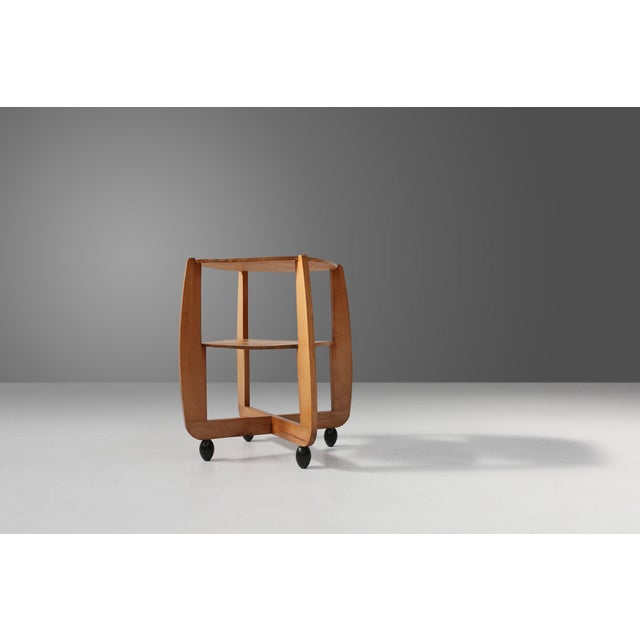 1920s Amsterdam School Beech Wooden Side Table, the Netherlands, 1920s For Sale - Image 5 of 13