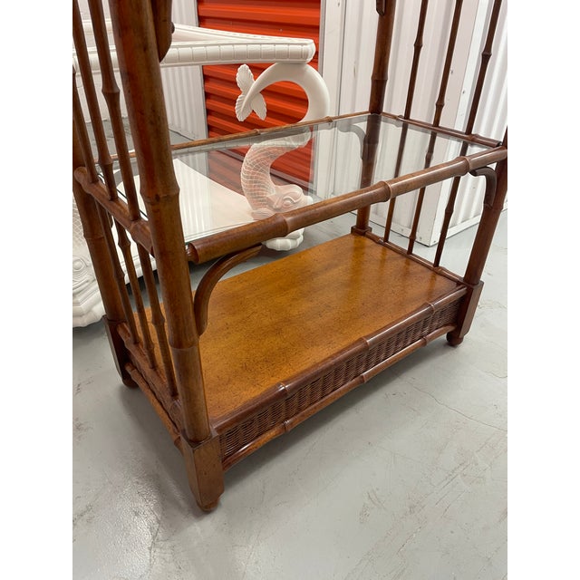 Vintage Faux Bamboo Etagere Shelving Unit Mid Century Boho Chic Display Shell For Sale - Image 4 of 7