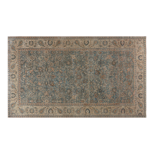 Antique Persian Tabriz Rug in Blue and Brown
