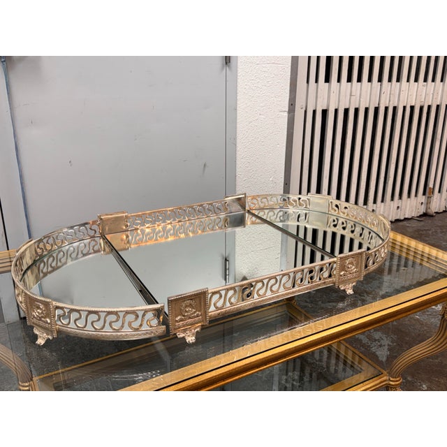 Castilian Silver Plate Mirrored Three Piece Centerpiece Display, Vintage For Sale - Image 4 of 12