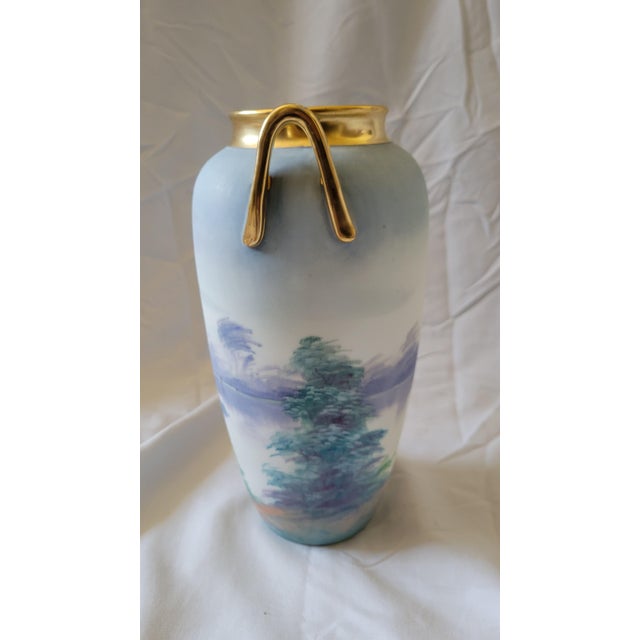 Antique Porcelain Vellum Vase by Pickard China. Circaearly 1900s, this Hand-painted piece features a Greek? Scenic...