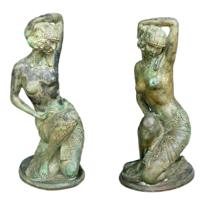 Pair of Art Deco Bronze Figural Sculptures.
