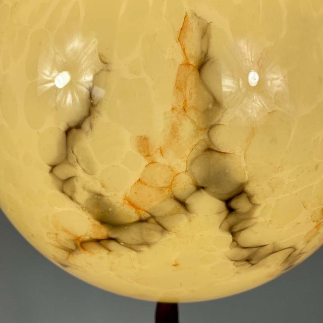 Art Deco Opaline Glass and Nickel Ball Flush Mount with Tassel, Germany, 1930s For Sale - Image 12 of 18