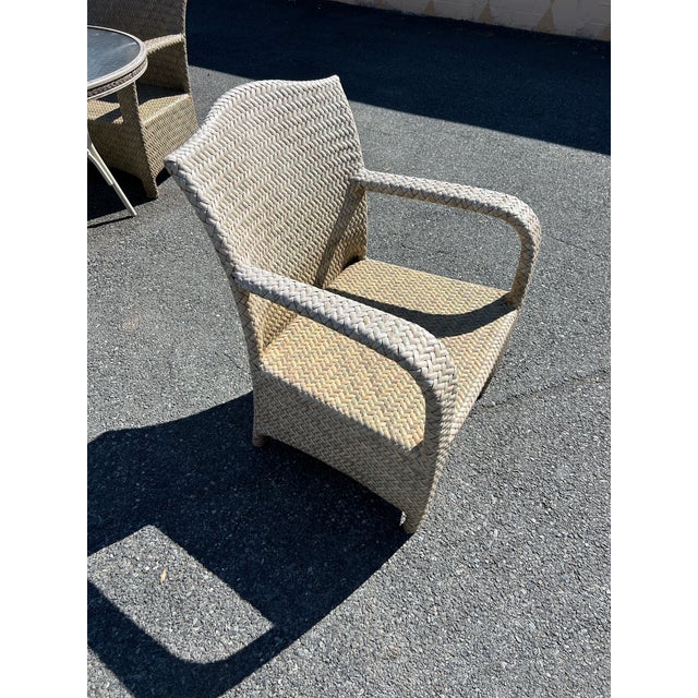 Beautiful Vintage Lloyd Loom Aluminum Patio Set Table & 4 Chairs For Sale - Image 11 of 12