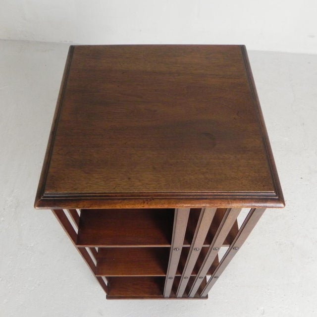 Mahogany Book Carousel by G. Borgeaud, Paris, 1930s For Sale - Image 6 of 18