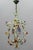 Metal French Tole and Glass Polychrome Pastel Flower Cage Pendant Light, 1950s For Sale - Image 7 of 18