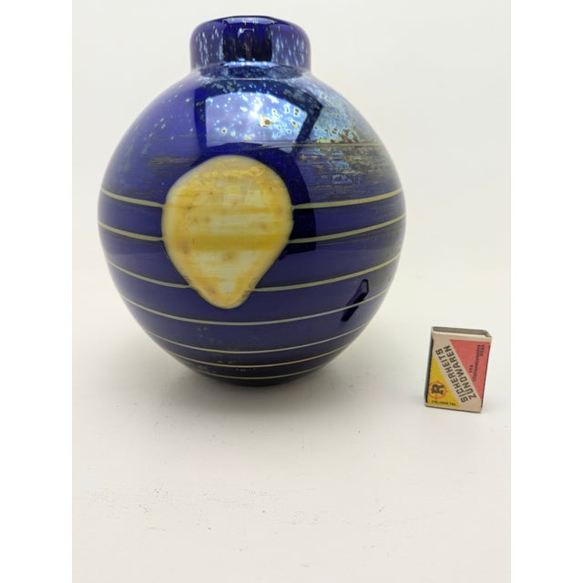 Glass Large Vintage Studio Glass Vase by Jiri Suhajek for Cristallex, 1980 For Sale - Image 7 of 10