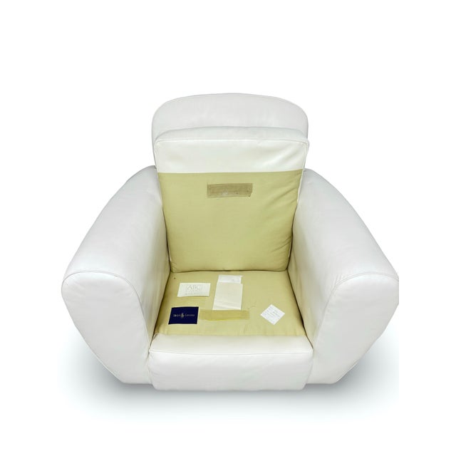 Pair of Signed Ralph Lauren Vintage Art Deco Leather Club Chairs For Sale In New York - Image 6 of 7