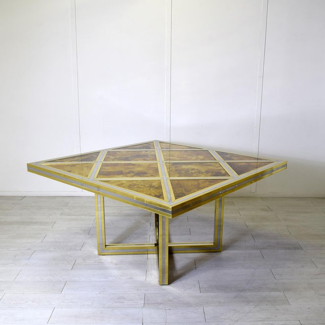 Gilt and Nickel-Plated Brass Table from Metalarte, 1970s For Sale - Image 6 of 10