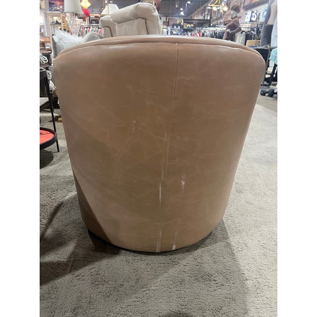 Mid-Century Modern Pottery Barn "Preston" Swivel Club Chair For Sale - Image 3 of 5