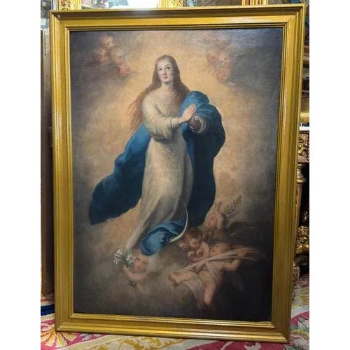 Immaculate Conception, large-format, Spanish School, oil on canvas, 19th century Splendid oil on canvas depicting the...