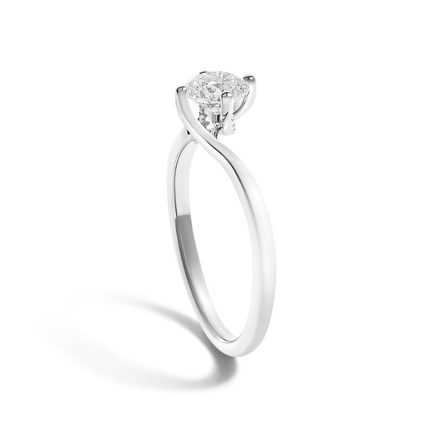 Haus of Brilliance 14K White Gold 4/5 Cttw Round Lab Grown Diamond Bypass Solitaire Engagement Ring (F-G Color, VS1-VS2 Clarity) - Ring - Size 8 For Sale - Image 4 of 6