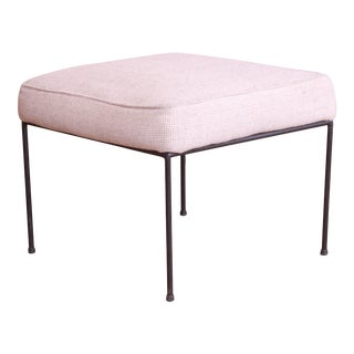 Paul McCobb Mid-Century Modern Upholstered Iron Stool or Ottoman, 1950s For Sale