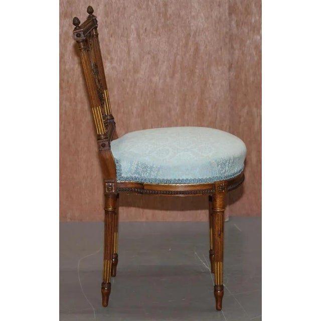 Set of Ornate Hand-Carved Giltwood Phoenix Harp Occasional Chairs For Sale - Image 9 of 18