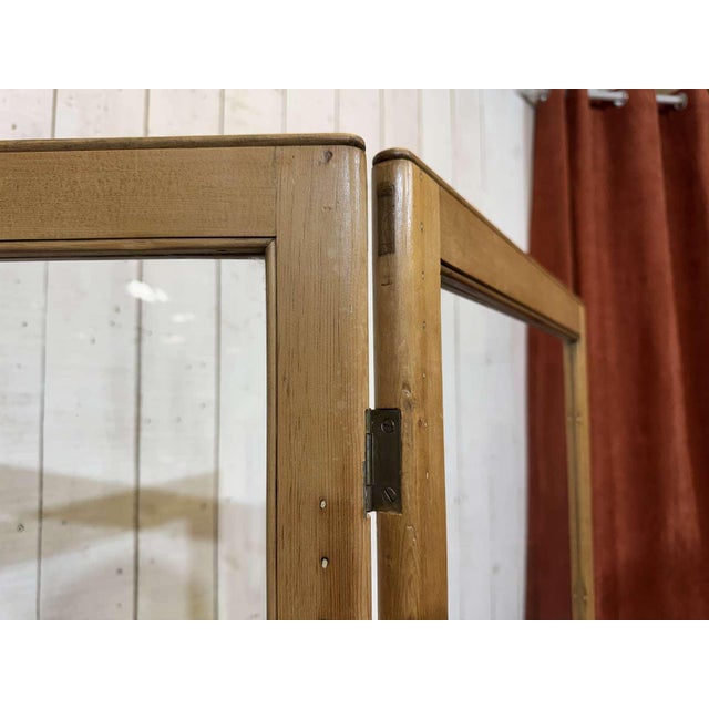 Wood Antique 19th Century English Folding Screen with Pine Doors For Sale - Image 7 of 10