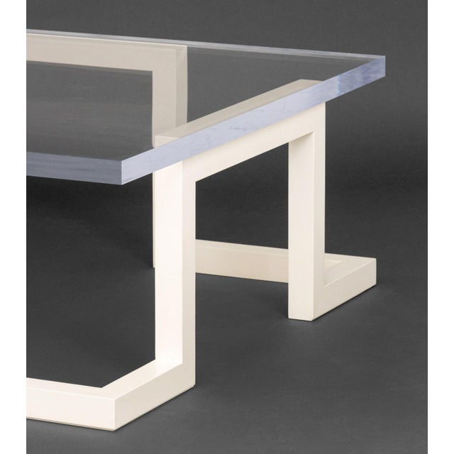 Wood Modern Custom-Made Lacquered Wood Coffee Table For Sale - Image 7 of 9